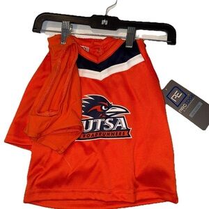 NWT UTSA Roadrunners Infant Cheerleader Outfit Set 3PC Orange Navy Pro Edge 24M